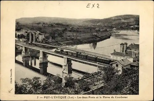 Ak Puy l'Évêque Lot, Les deux Ponts et les Plaine de Courbenac