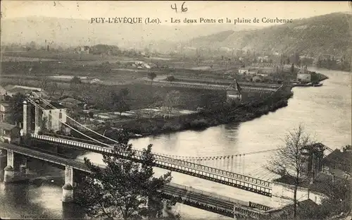 Ak Puy l'Évêque Lot, Les deux Ponts et la Plaine de Courbenac