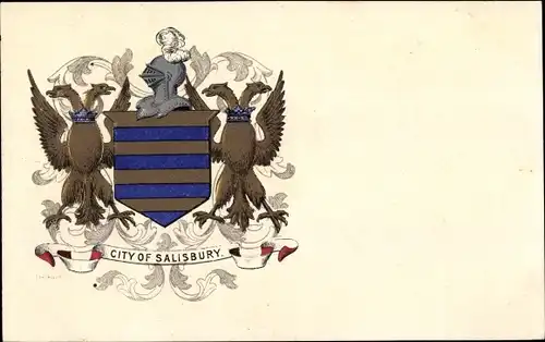 Präge Ak Salisbury South West England, Wappen der Stadt