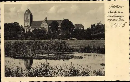 Ak Güstrow Mecklenburg, Blick von der Schanze a. d. Dom