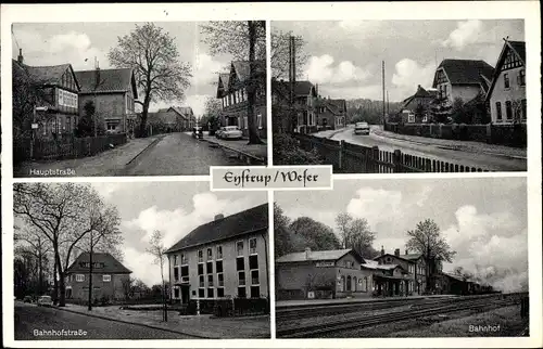 Ak Eystrup in Niedersachsen, Bahnhof, Bahnhofstraße, Hauptstraße