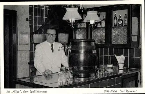 Ak Bad Pyrmont in Niedersachsen, Club Hotel, Hugo der Spelunkenwirt, Portrait