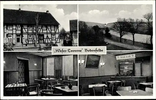 Ak Bodenfelde Niedersachsen, Weser-Taverne, Teilansichten, Inh. Walter Frank