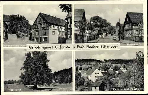Ak Orferode Bad Sooden Allendorf in Hessen, Kirche, Schule, Kolonialwarenhandlung, Joggelis Ruh