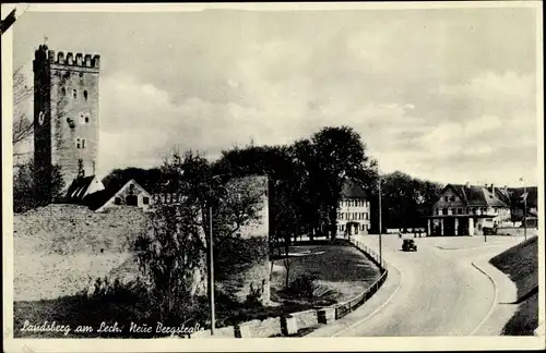 Ak Landsberg am Lech in Oberbayern, Partie an der neuen Bergstraße