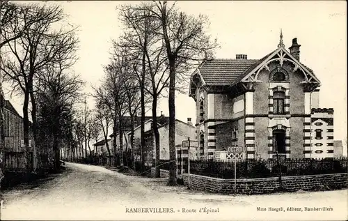 Ak Rambervillers Vosges, Route d'Epinal