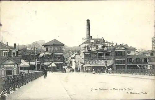 Ak Suresnes Hauts de Seine, Vue sur le Pont