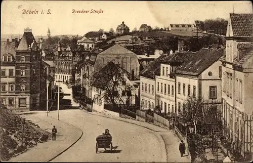 Ak Döbeln in Sachsen, Dresdner Straße, Ortsansicht