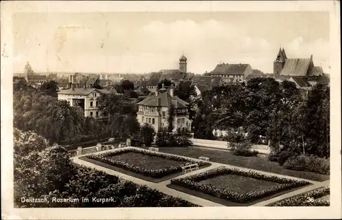 Ak Delitzsch in Sachsen, Rosarium im Kurpark