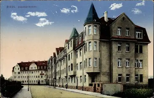 Ak Riesa an der Elbe Sachsen, Sedanstraße