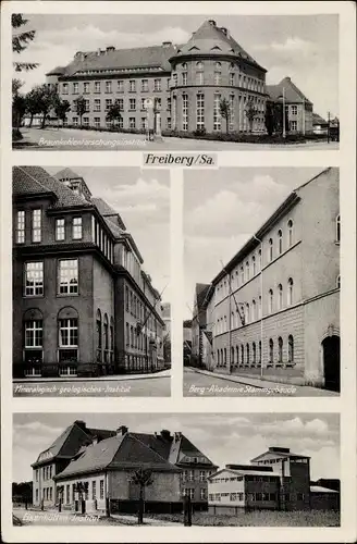 Ak Freiberg in Sachsen, Braunkohlenforschungsinstitut, Bergakademie, Eisenhütten Institut