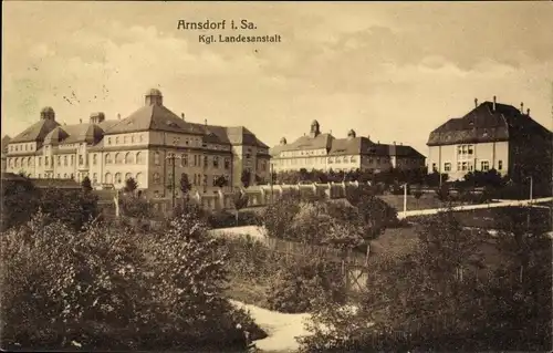 Ak Arnsdorf im Kreis Bautzen, Blick zur königlichen Landesanstalt