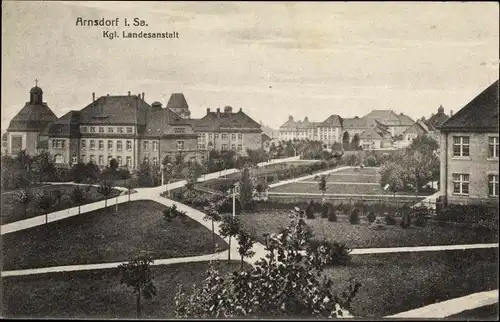 Ak Arnsdorf im Kreis Bautzen, Blick zur königlichen Landesanstalt