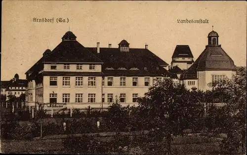 Ak Arnsdorf im Kreis Bautzen, Blick zur königlichen Landesanstalt