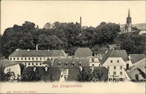 Ak Berggießhübel, Teilansicht mit Kirche