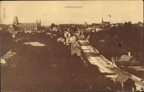 Ak Fontevrault Maine-et-Loire, Panorama