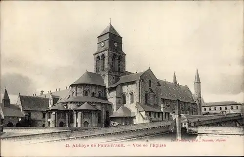 Ak Fontevrault Maine-et-Loire, Abbaye, Vue de l'Eglise