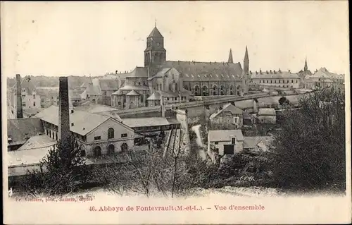 Ak Fontevrault Maine-et-Loire, Abbaye, Vue d'ensemble