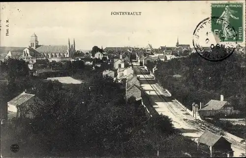 Ak Fontevrault Maine-et-Loire, Panorama