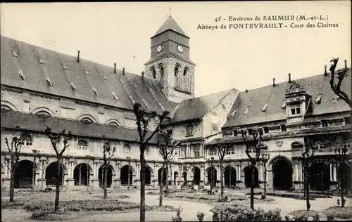 Ak Fontevrault Maine-et-Loire, Abbaye, Cour des Cloitres