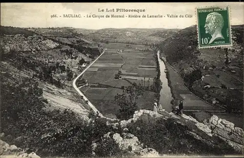 Ak Sauliac Lot, Le Cirque de Monteil, Riviere de Lamerlie