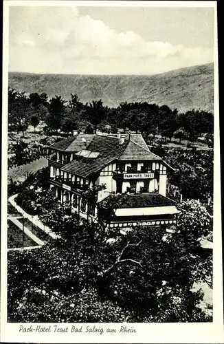 Ak Bad Salzig Boppard Mittelrhein, Blick auf das Parkhotel Trost, Inh. W. Kratt