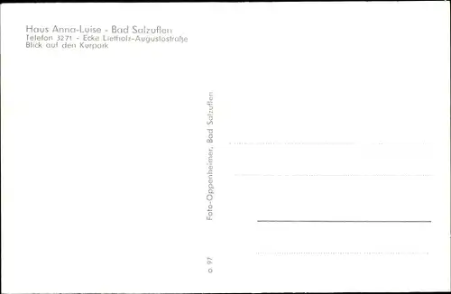 Ak Bad Salzuflen im Kreis Lippe, Haus Anna Luise, Gartenpartie