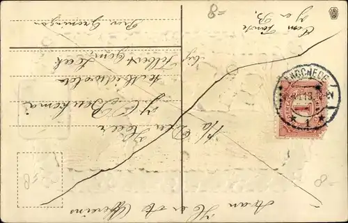 Präge Ak Glückwunsch Neujahr, Blumen, Seeleute