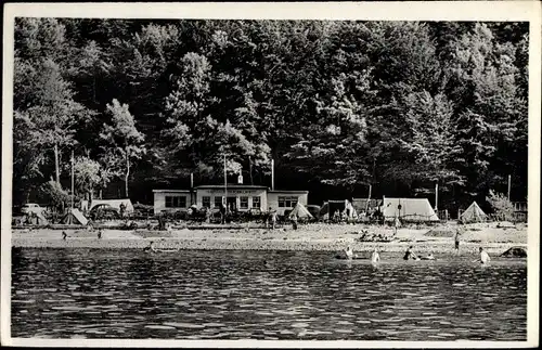 Ak Altenhof Eckernförde Schleswig Holstein, Gaststätte Zur Robinsonhütte, Badepartie