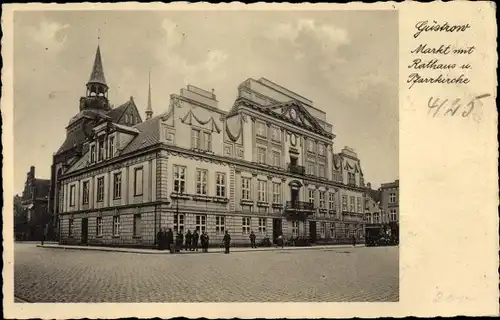 Ak Güstrow in Mecklenburg, Markt, Rathaus, Pfarrkirche