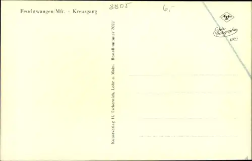 Ak Feuchtwangen in Mittelfranken, Kreuzgang