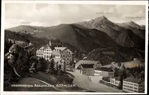 Ak Bad Adelholzen Siegsdorf Oberbayern, Krankenhaus, Vogelschau