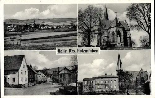 Ak Halle im Weserbergland Kreis Holzminden, Kirche, Ortsansichten
