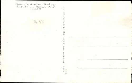 Ak Ottbergen Höxter an der Weser, Gasthaus Dorfkrug, Innenansicht, Ortspartie