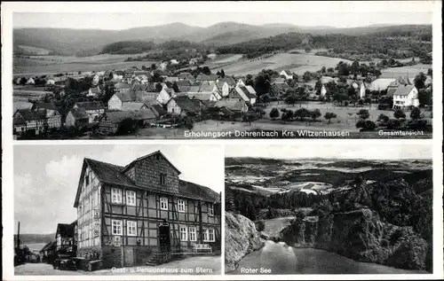 Ak Dohrenbach Witzenhausen an der Werra, Gasthaus zum Stern, Roter See, Totalansicht