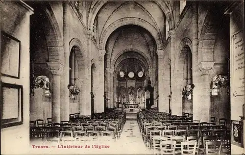 Ak Troarn Calvados, Interieur de l'Eglise