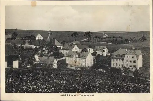 Ak Weißbach Amtsberg im Erzgebirgskreis, Teilansicht vom Ort