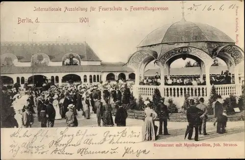 Ak Berlin, Internationale Ausstellung für Feuerschutz und Feuerrettungswesen 1901, Restaurant