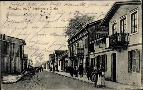 Ak Aleksandrów Kujawski Alexandrowo Polen, Hindenburg Straße