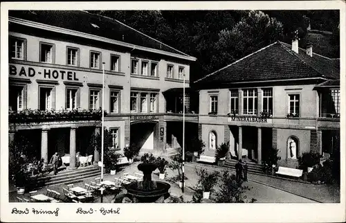 Ak Bad Teinach Zavelstein im Nordschwarzwald, Bad Hotel, Außenansicht, Mineralbäder