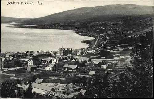 Ak Åre Are Schweden, Aredalen fra Totten, Blick auf den Ort