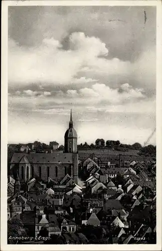 Ak Annaberg Buchholz im Erzgebirge, Blick auf den Ort, Kirche