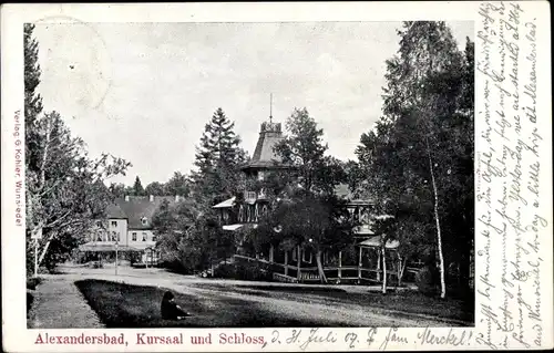 Ak Bad Alexandersbad im Fichtelgebirge in Oberfranken, Kursaal, Schloss