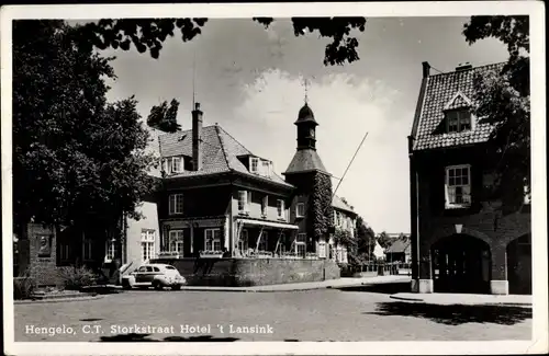 Ak Hengelo Overijssel, C T Storkstraat Hotel 't Lansink