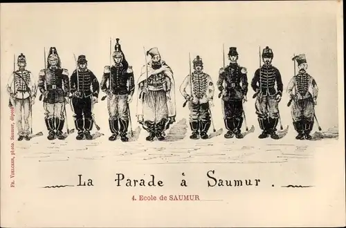Ak Saumur Maine et Loire, La Parade, Soldaten aus französischen Kolonien