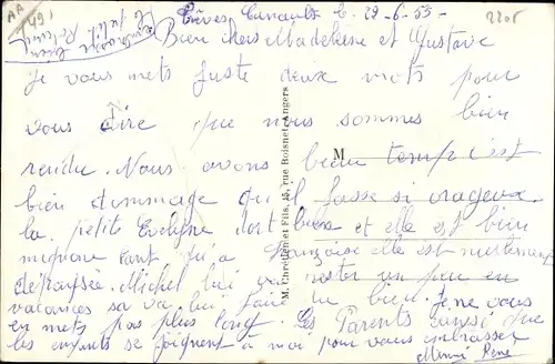 Ak Trèves Cunault Maine et Loire, Vue panoramique des bords de la Loire