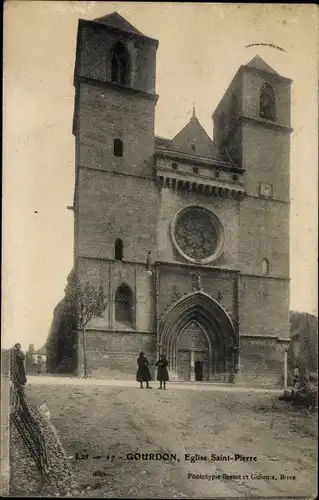 Ak Gourdon Lot, Eglise Saint Pierre