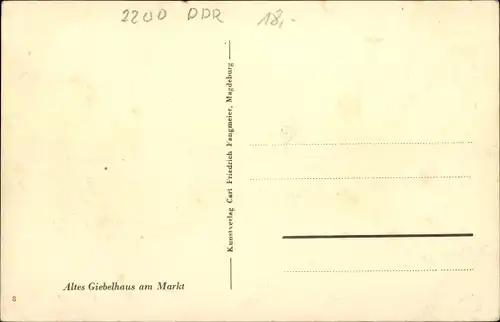 Ak Greifswald in Vorpommern, Blick zum Giebelhaus