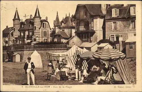 Ak Blonville sur Mer Calvados, Vue de la Plage