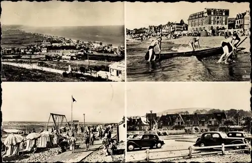 Ak Blonville sur Mer Calvados, Vue generale, La Plage, Les planches